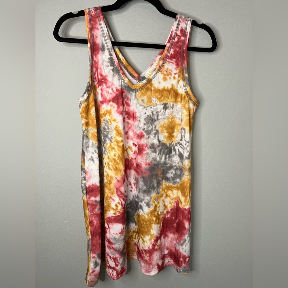 Suzanne Betro Multicolor Tie-Dye Tunic Top